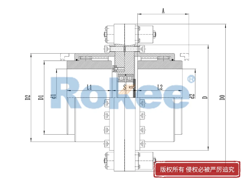 RODM扭力保护型鼓形齿式联轴器,中间接轴齿式联轴器厂商,Rokee