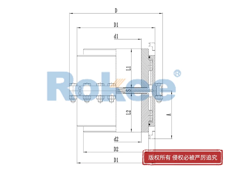 RODV垂直安装型鼓形齿式联轴器,中间接轴齿式联轴器厂商,Rokee